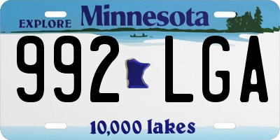 MN license plate 992LGA