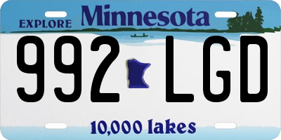 MN license plate 992LGD