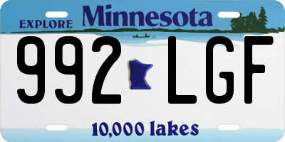 MN license plate 992LGF