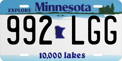 MN license plate 992LGG