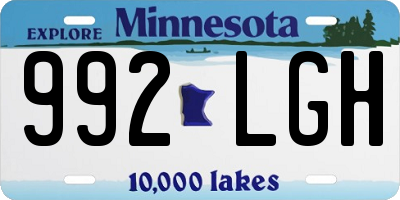 MN license plate 992LGH