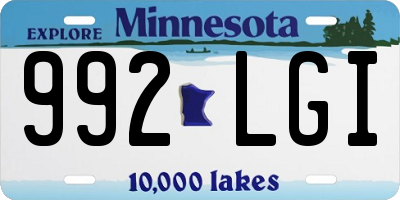 MN license plate 992LGI