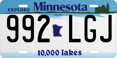 MN license plate 992LGJ