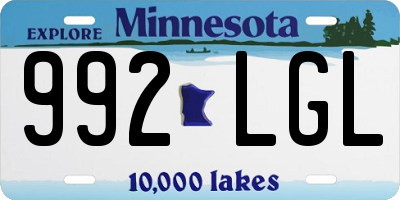 MN license plate 992LGL
