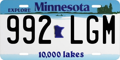 MN license plate 992LGM