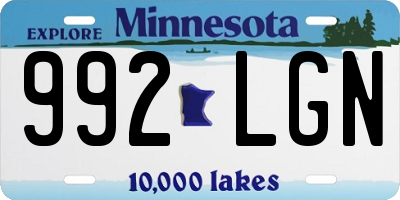 MN license plate 992LGN