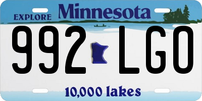 MN license plate 992LGO