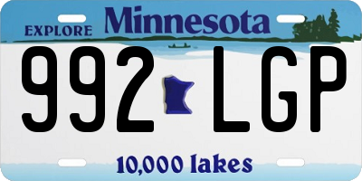 MN license plate 992LGP