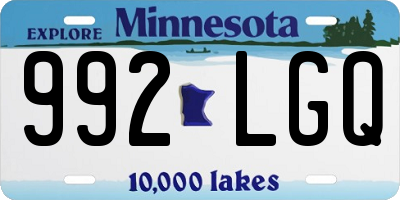 MN license plate 992LGQ