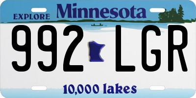 MN license plate 992LGR