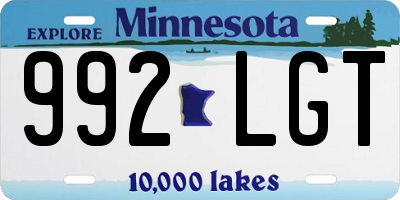 MN license plate 992LGT