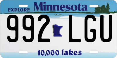 MN license plate 992LGU