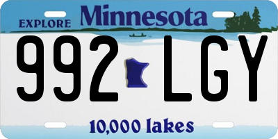 MN license plate 992LGY