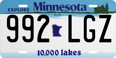 MN license plate 992LGZ