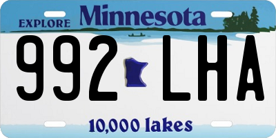 MN license plate 992LHA