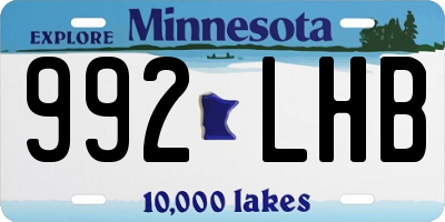 MN license plate 992LHB