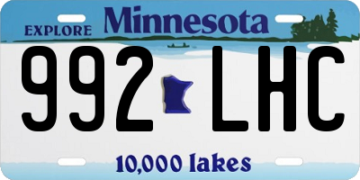 MN license plate 992LHC