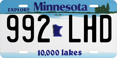 MN license plate 992LHD