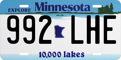 MN license plate 992LHE