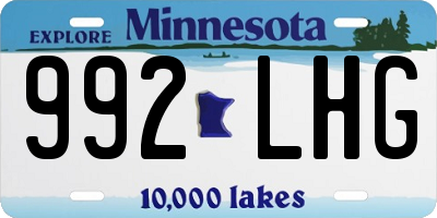 MN license plate 992LHG