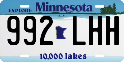 MN license plate 992LHH