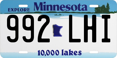 MN license plate 992LHI