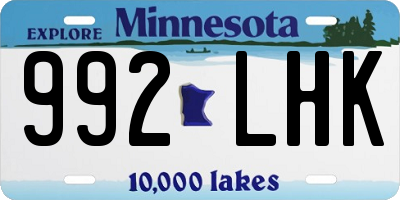 MN license plate 992LHK