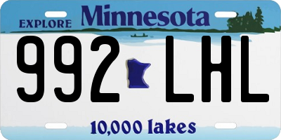 MN license plate 992LHL