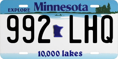 MN license plate 992LHQ
