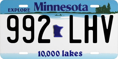 MN license plate 992LHV