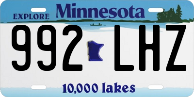 MN license plate 992LHZ