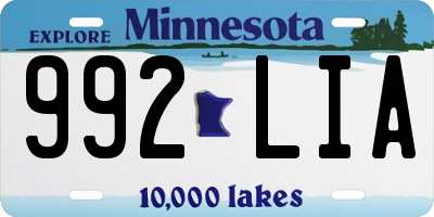 MN license plate 992LIA