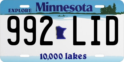 MN license plate 992LID