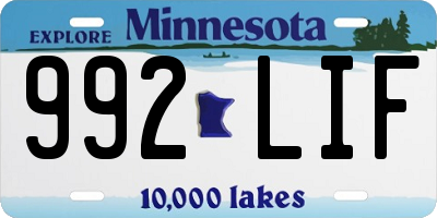MN license plate 992LIF