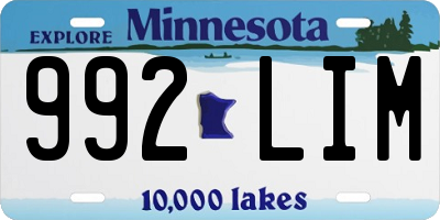 MN license plate 992LIM