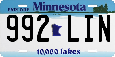 MN license plate 992LIN