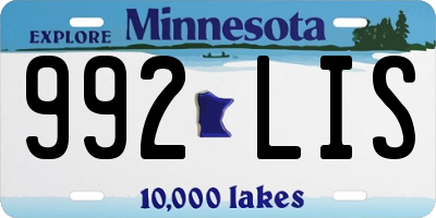 MN license plate 992LIS
