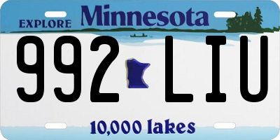 MN license plate 992LIU