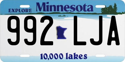 MN license plate 992LJA