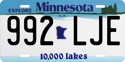 MN license plate 992LJE