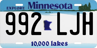 MN license plate 992LJH