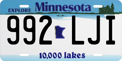 MN license plate 992LJI