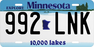 MN license plate 992LNK