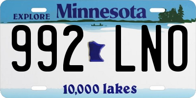 MN license plate 992LNO