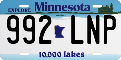 MN license plate 992LNP