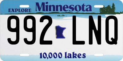 MN license plate 992LNQ