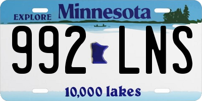 MN license plate 992LNS