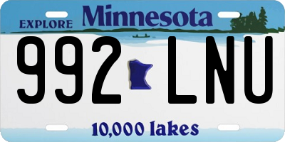 MN license plate 992LNU