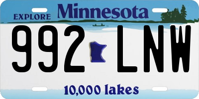 MN license plate 992LNW