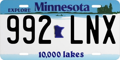 MN license plate 992LNX